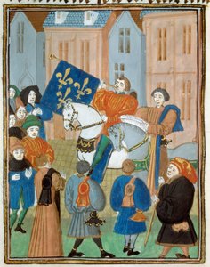 Fredserklæring i Reims den 2. oktober 1435 efter underskrivelsen af Arras-traktaten mellem kong Charles VII og hertugen af Bourgogne Filip III den Gode, der afsluttede borgerkrigen mellem Armagnacs og burgunderne. Miniature fra "" Kings and quee af Unknown artist