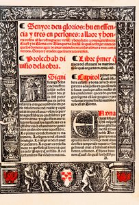 Prolog af "" Blanquerna "" af Raymond Lulle på catalansk Ramon Llull, på spansk Raimundo Lulio (Lullo) (Lull), catalansk filosof, teolog og digter (1235-1315) af Unknown artist