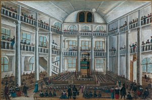 Den protestantiske kirke i Charenton, fra Book of Friends, Spira af Unknown artist