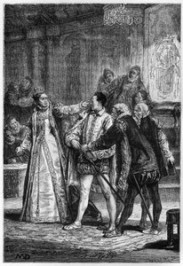 Dronning Elizabeth I af England slår 2. jarl af Essex Robert Devereux af Unknown artist