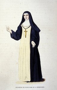 Vor Frue af Misericords religiøse. Gravering fra et album om religiøse ordrer, Paris af Unknown artist