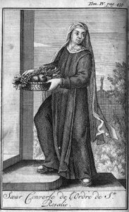 Religiøs orden. Søstre samtaler fra Saint Rosalia-ordenen til Palermo på Sicilien i det 17. århundrede. I "" Historien om militære ordener eller riddere, om de sikre og rutineprægede militser af begge køn, som er blevet etableret indtil nu. Udgave taget af Unknown artist