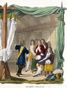 Rene Duguay Trouin (Duguay-Trouin) (Rene Trouin du Gue dit) (1673-1736) før kong Ludvig XIV (1638-1715). Indgravering af det 19. århundrede. af Unknown artist