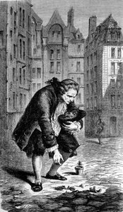 Repræsentation af Bernard de Jussieu, der introducerer et cedertræ fra Libanon til Frankrig i 1734. Gravering af Unknown artist