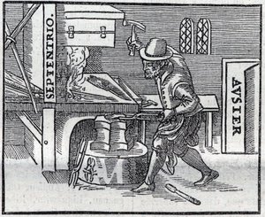 Reproduktion af graveringen af værket fra 1600 "De Magnete, Magneticisque Corporibus, et de Magno Magnete Tellure"" (eller Magnetism and Magnetic Bodies, and Great Magnet of the Earth) af William Gilbert (eller William Gylberde) af Unknown artist