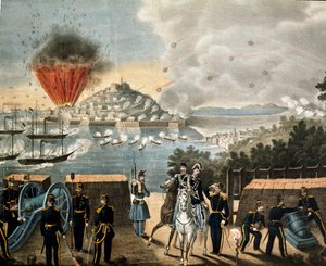 Risorgimento - Ekspeditionen af de tusinde eller røde skjorter af Giuseppe Garibaldi (1807-1887) - Belejringen af Gaete, Italien af Unknown artist