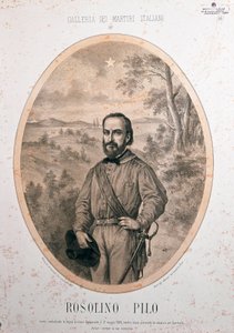 Risorgimento: "" Portræt af den italienske patriot Rosolino Pilo (1820-1860) "" af Unknown artist