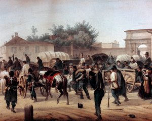 Risorgimento: De fem dage i Milano (Cinque giornate di Milano) (18.-22. marts 1848): dette er en af de første episoder af revolutionerne i 1848 (en del af den første italienske uafhængighedskrig), der oplevede milanesernes fremgang befolkningsoprør mod af Unknown artist