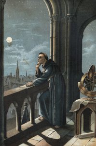 Roger Bacon til oxford. franciskansk munk, teolog, filosof og engelsk lærd (Ilchester, Somerset, ca. 1214 i Oxford af Unknown artist