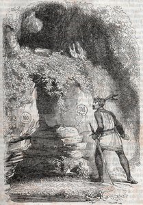 Figurerne af Medor (Medoro) og Angelique (Angelica) - indgravering af 1851 fra "" Furious Roland"" (1500-tallet) af Ludovico Ariosto, kendt som Ariosta - Edition Tressan og udgivet af Unknown artist