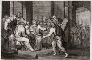 Royaumont Bibelen, Det Nye Testamente: Jesu Kristi omskæring. Illustration fra 1811. af Unknown artist