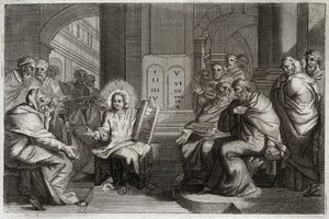 Royaumont Bibelen, Det Nye Testamente: Jesus i templet blandt lægerne. af Unknown artist