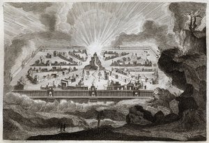 Royaumont Bible, Ny Testamente: Ny Jerusalem. Englen viser Johannes det Nye Jerusalem. Illustration fra 1811. af Unknown artist