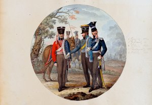Russiske Husarer og Lancerer af Unknown artist