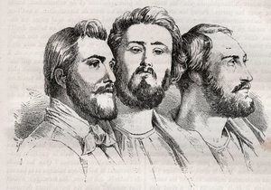 Saint-Simonianism - Saint-Simonianism - Saint Simonians - Charles Duveyrier (1803-1866) - Emile Barrault (1799-1869) - Michel Chevalier (1806-1879 - Indgravering af 1882 i "Histoire de dix ans: 18030" Louis -Hvid (1811-1882) af Unknown artist