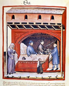 Salg af salt, ekstrakt af Tacuinum Sanitatis af Unknown artist