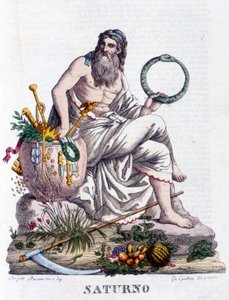 Saturn. På latin Saturnus (svarer til den græske gud Cronos). af Unknown artist
