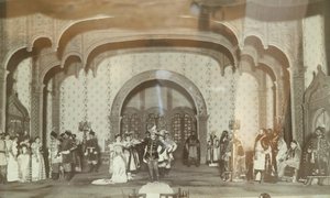 Scene af teaterstykket ""le Faux Dmitri"" af Alexandre Nikolaievitch Ostrovski (1823-1926). Teater Maly de Moscou. Photographie, annees 1870. Statens centrale A. Bakhrushin Teatermuseum, Moskva Scene fra teaterstykket ""False Dmitriy"" af Ale af Unknown artist