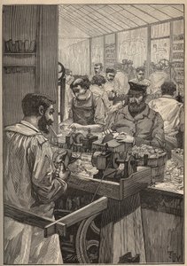 Sea sequim: fremstilling af hav sequim rør. Indgravering fra 1885 i "" Les arts et metiers illustres"" af Adolphe BITARD. af Unknown artist