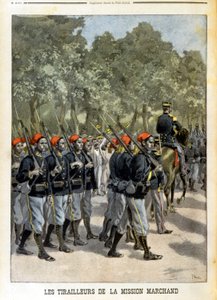 Senegalesiske Tirailleurs de la Mission Marchand à Paris- i "" Le petit journal"" af 23/07/1899 af Unknown artist
