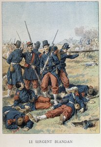 Sergent Blandan døde under erobringen af Algeriet i 1842 - i "" Histoire de France"" af Unknown artist