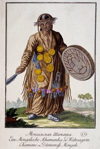 Shaman eller mongolsk Devineresse - gravering af Unknown artist