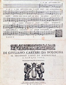 Madrigalernes Nodeblad (2. bog) af Giuliano Cartari fra Bologna af Unknown artist