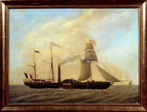 Skib med klinger på floden Tejo Anonymt maleri. Marseille-museet fra det 19. århundrede af Unknown artist