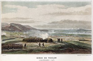 Belejring af Toulon august-december 1793 - i "" Napoleons søslag"" af Unknown artist