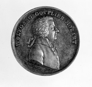 Sølvmedalje i billedkunst af komponisten Wolfgang Amadeus Mozart (1756 - 1791). af Unknown artist