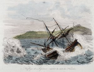 Sænkning af skibet af Jean-Francois Galaup, greve af La Perouse (Jean Francois Laperouse af Unknown artist