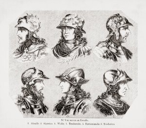 Seks vestgotiske konger af Spanien, af Unknown artist