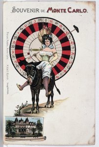 Souvenirpostkort af Monte Carlo, slutningen af det 19. århundrede af Unknown artist