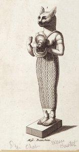 Statue af dansens gudinde, kattehovedbastet (det gamle Egypten). gudinde i gammel egyptisk religion, af Unknown artist