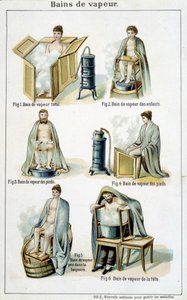 Dampbade - i "" Bilz, Natural Medication"", slutningen af 1800-tallet af Unknown artist
