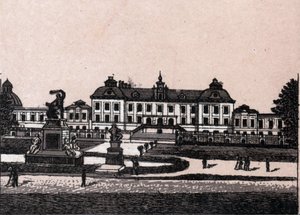 Stockholm, Sverige: udsigt over slottet Drottningholm (Drottningholms slot). i "" Verden illustrerer 168 visninger"" Udateret (slutningen af 1800-tallet) af Unknown artist