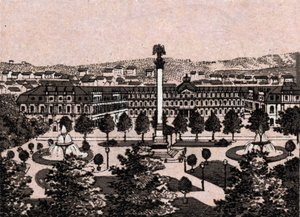 Stuttgart, Tyskland: udsigt over det nye slot (New Castle). i "" Verden illustrerer 168 visninger"" Udateret (slutningen af det 19. århundrede) af Unknown artist