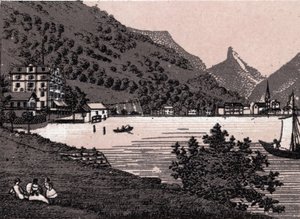 Schweiz: udsigt over byen Fluelen. i "" Verden illustrerer 168 visninger"" Udateret (slutningen af det 19. århundrede) af Unknown artist