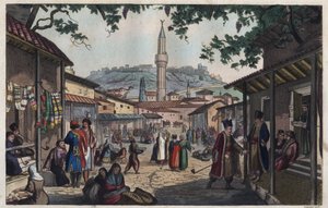 Athens basarmarked i begyndelsen af ​​det 19. århundrede - Le marche bazar d