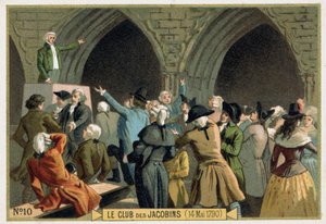 The Club of Jacobins (14/05/1790). 1800-tallets kromolitografi. af Unknown artist