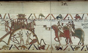 Hertugen af Bretagne overgiver til hertugen af Normandiet byens nøgler for enden af et spyd. af Unknown artist