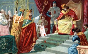 Ekskommunikationen af kong Robert II den fromme (ca. 970-1031), konge af Frankrig, i 997. af Unknown artist