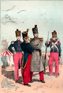 Den franske Armee under Louis Philippes regeringstid fra 1830 til 1848 - Linje - Indgravering fra 1882 i "Histoire de dix ans: 1830-1840"" Louis-Blanc (1811-1882) af Unknown artist