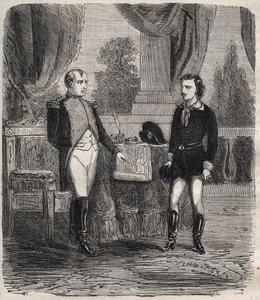 Forhøret af Friedrich Stabs efter hans mislykkede forsøg på at myrde Napoleon I - Friedrich (Frederic) Staps forhører af Napoleon, en ung tysker, der forsøgte at myrde Napoleon den 12. oktober af Unknown artist