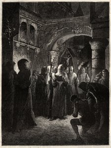 Kongen af Frankrig Henrik III (1551-1589) i hvidt angrende jakkesæt”” Procession af Confrerie indstiftet af kongen 23/03/1585 (Konge af Frankrig Henrik III i hvid angrende procession) af Unknown artist