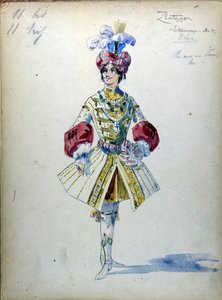 The Lady of Spades: Opera komponeret i 1890 af Piotr eller Petr Ilyich Tchaikovsky (eller Tchaikowsky) af Unknown artist