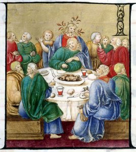 Den sidste nadver - efter et 1500-tals kor. Den kronede jomfru af Lodi kirke. af Unknown artist