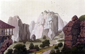 Meteorerne i Grækenland i 1810.i "" Det gamle og moderne kostume"" af Jules Ferrario, red. Milano af Unknown artist