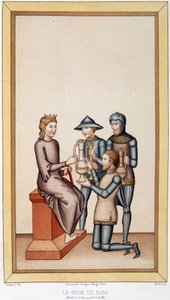 Dronningen af Sheba - i "" Sumptuary Arts, History of Costume and Furniture"" af Unknown artist