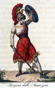 Amazonernes dronning. Illustration af et operahæfte. 19. århundrede. af Unknown artist
